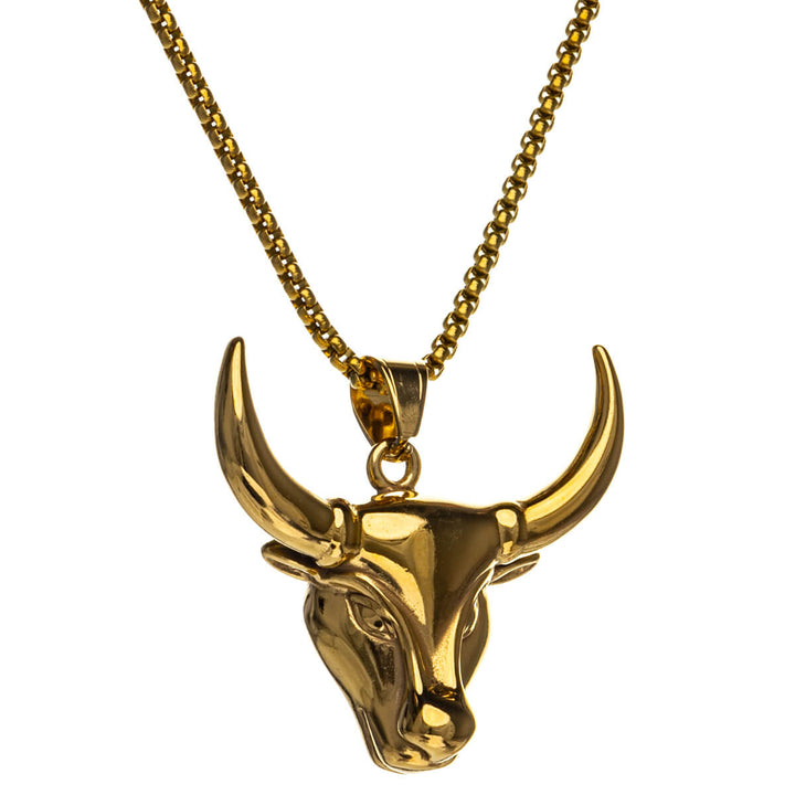 Bull pendant necklace 60cm (Steel 316L)