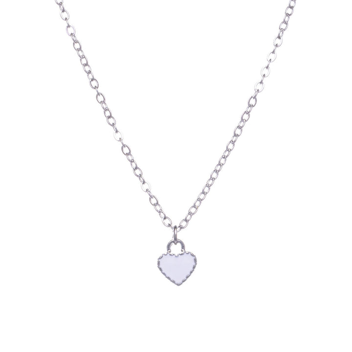 Coloured heart pendant necklace 40cm +5cm (Steel 316L)