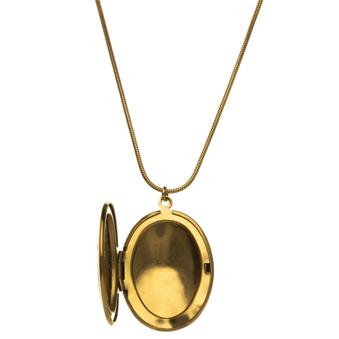 Floral medallion pendant with gold plated necklace (Steel 316L)