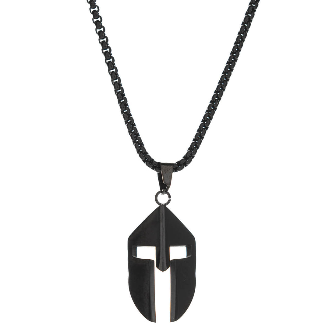 Steel spartan warrior pendant necklace 60cm (Steel 316L)