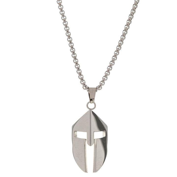 Steel spartan warrior pendant necklace 60cm (Steel 316L)