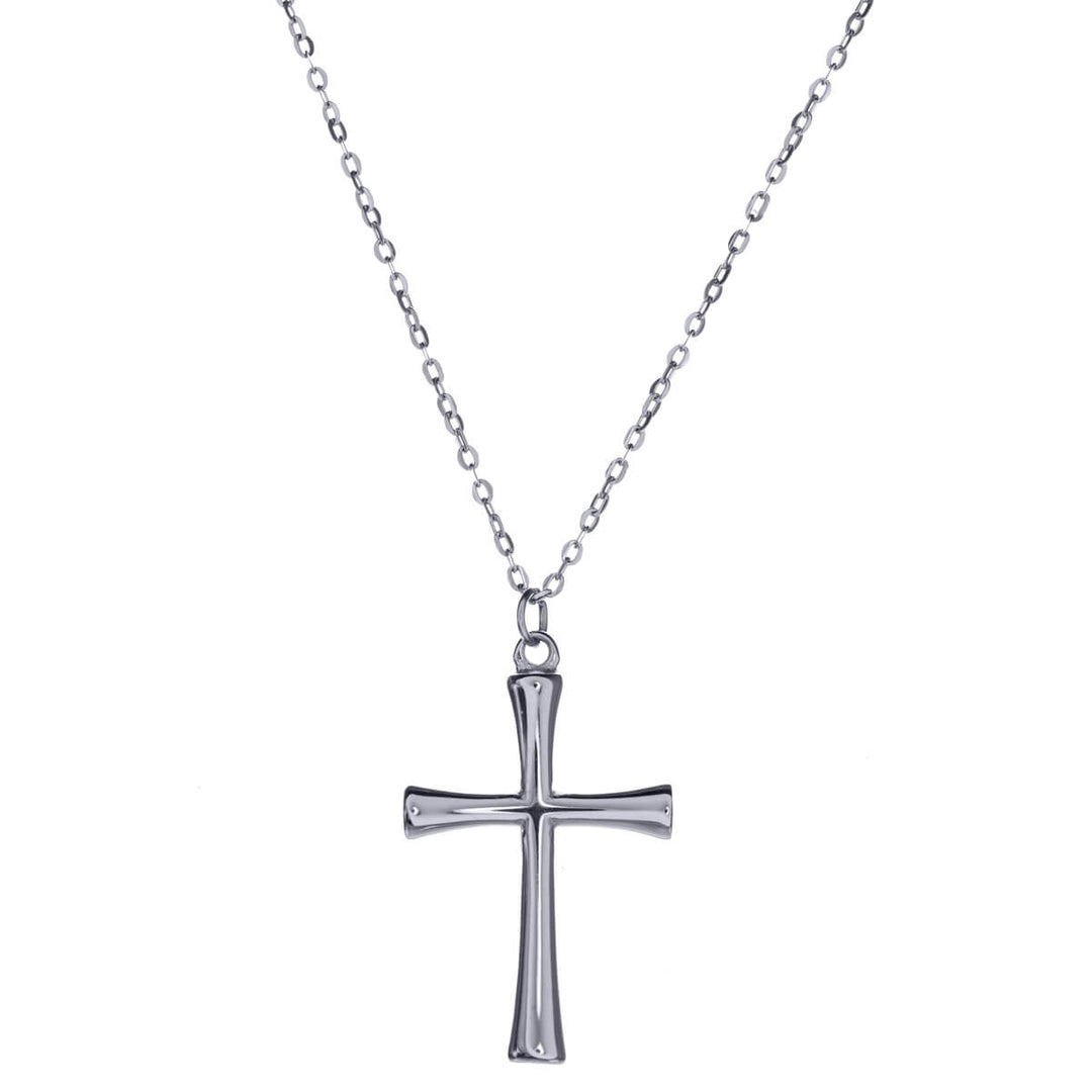 Steel cross pendant necklace 41cm +5cm (Steel 316L)