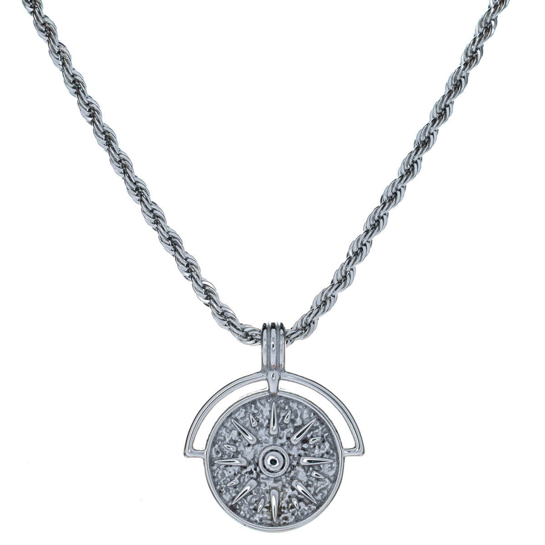 Sun pendant necklace cordell chain (Steel 316L)