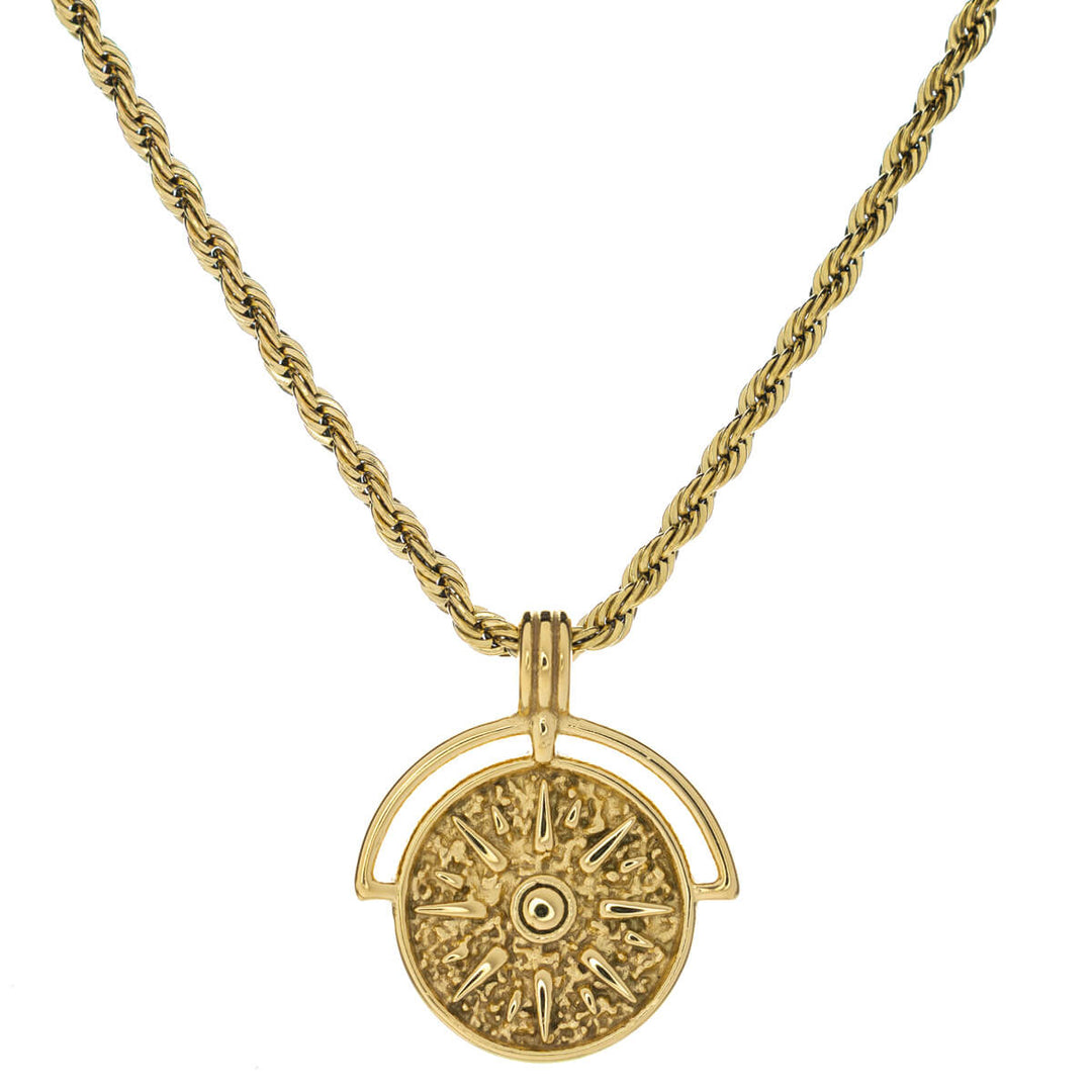 Sun pendant necklace cordell chain (Steel 316L)