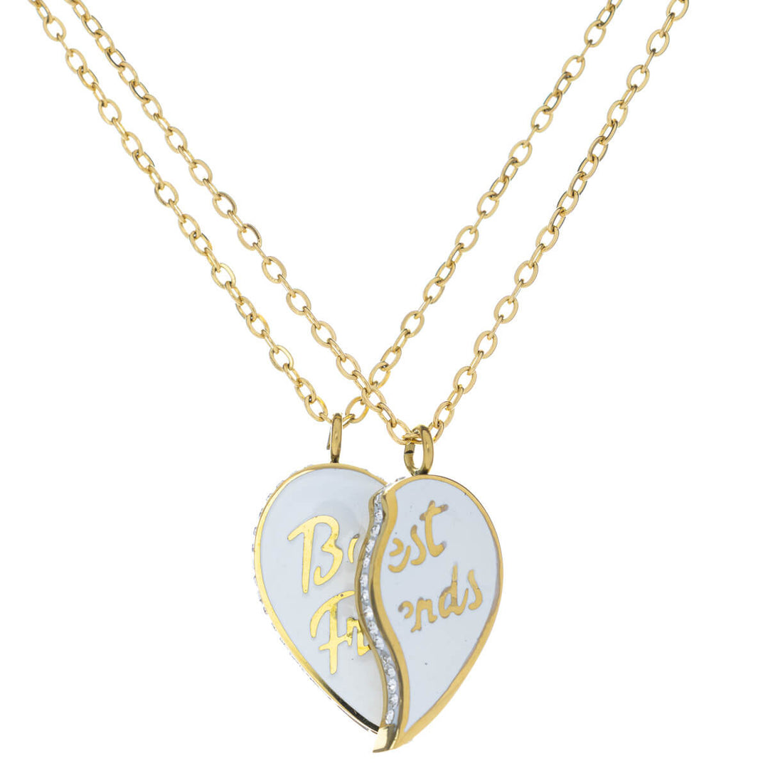 Best friends necklace 18k gold plated steel