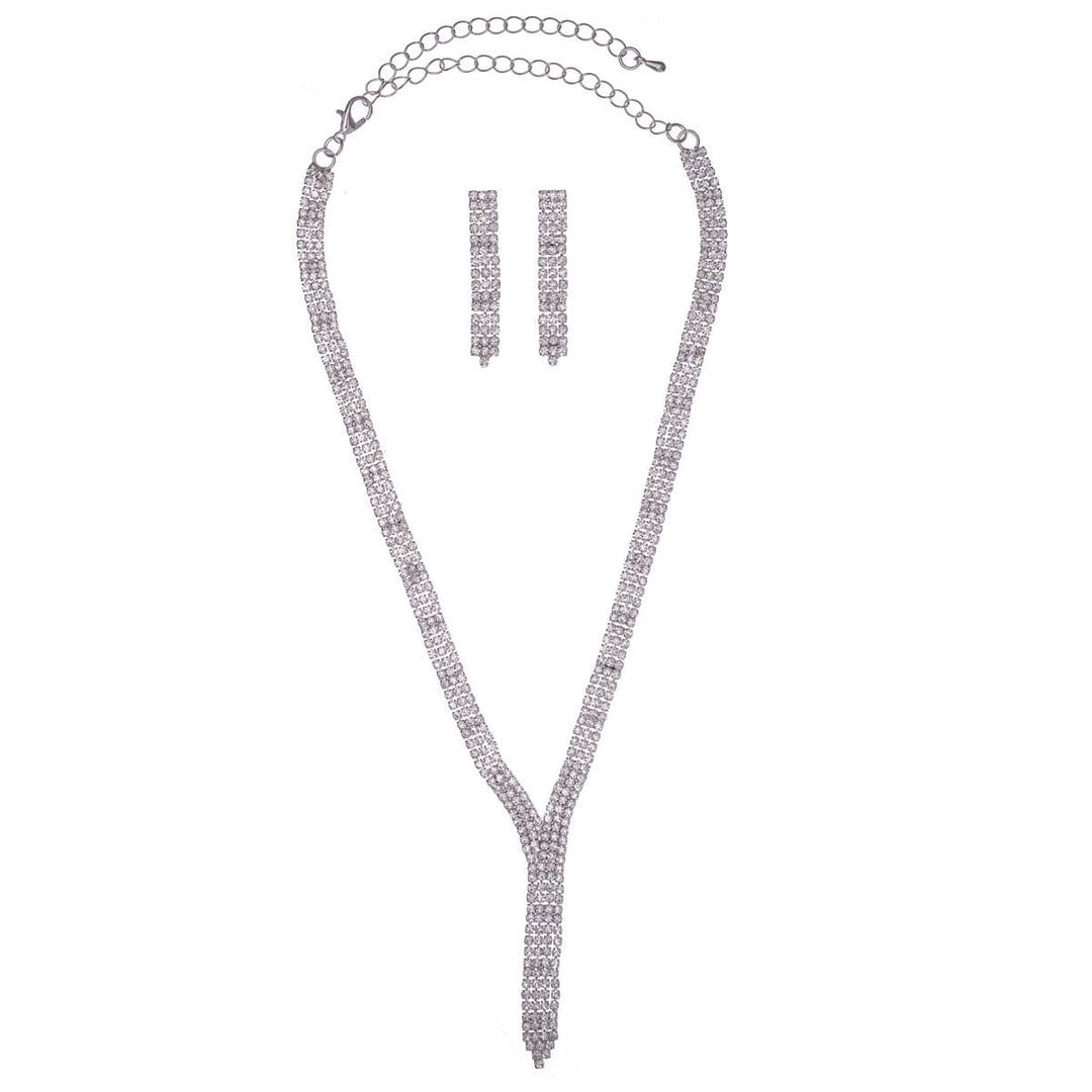 Exquisite y-shaped necklace + earrings