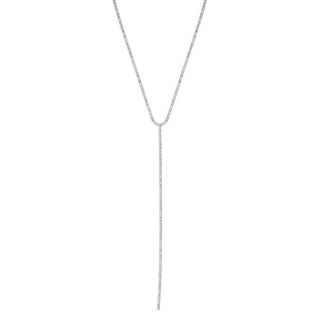 Y-shaped necklace with rhinestones 36cm +8cm (Steel 316L)