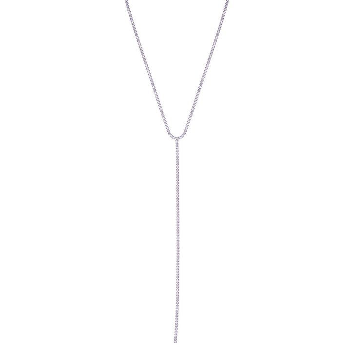 Y-shaped necklace with rhinestones 36cm +8cm (Steel 316L)