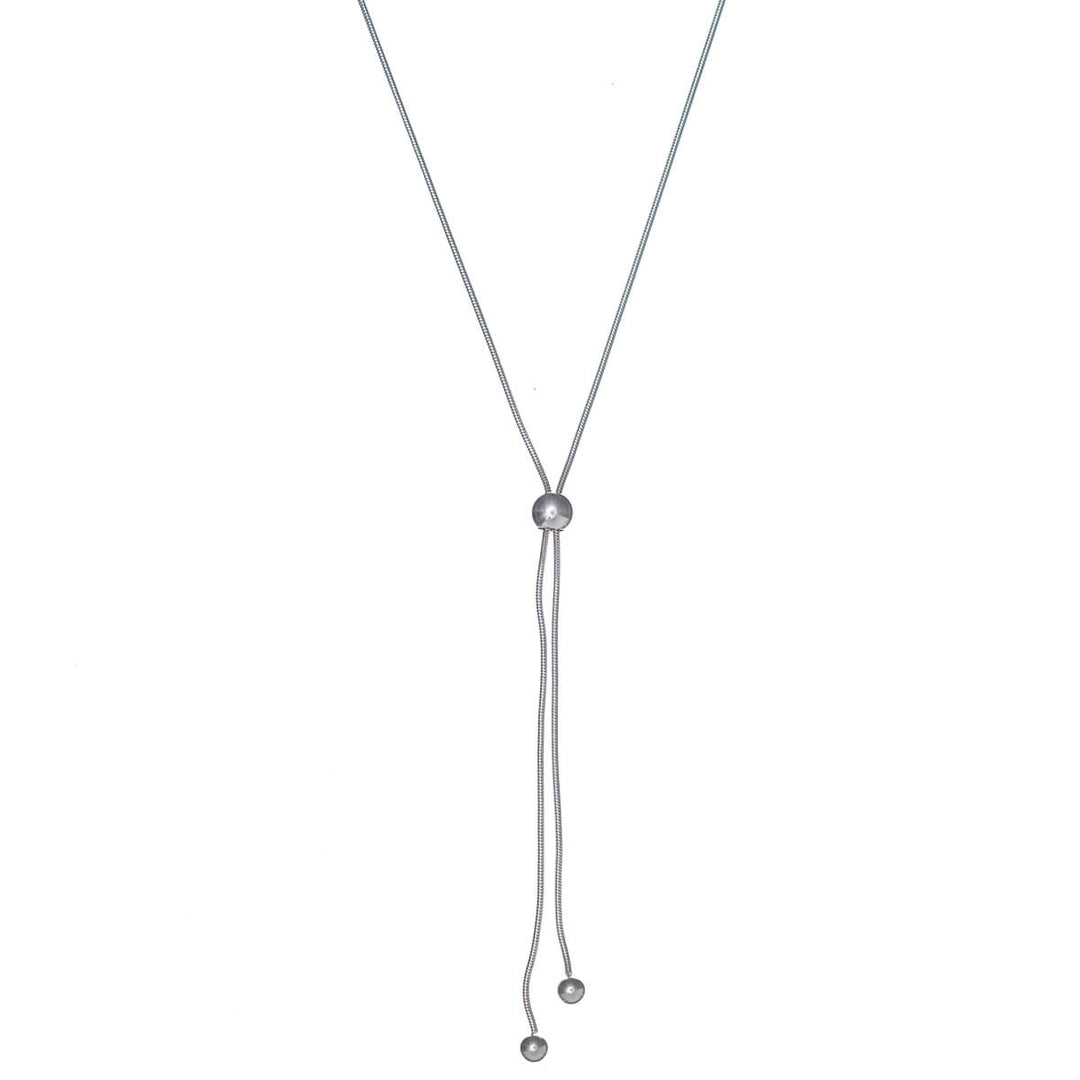 Adjustable Y-shaped necklace with beads (Steel 316L)