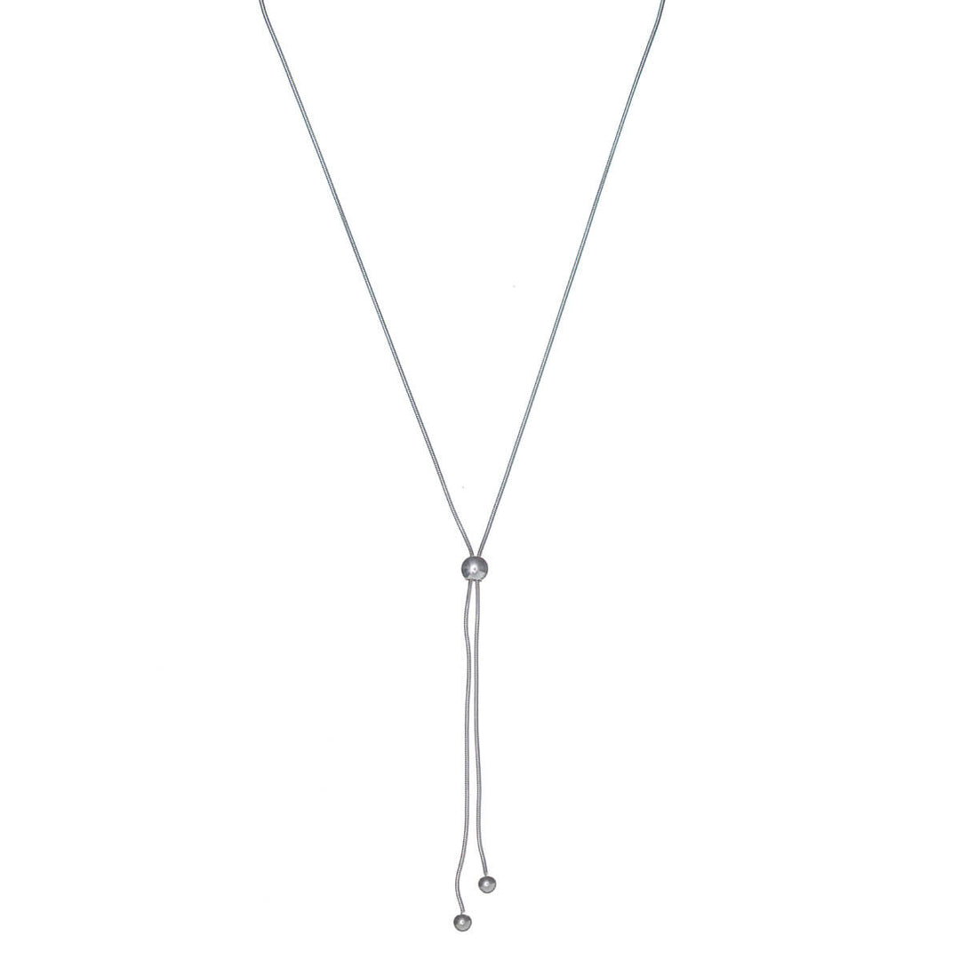 Adjustable Y-shaped necklace with beads (Steel 316L)