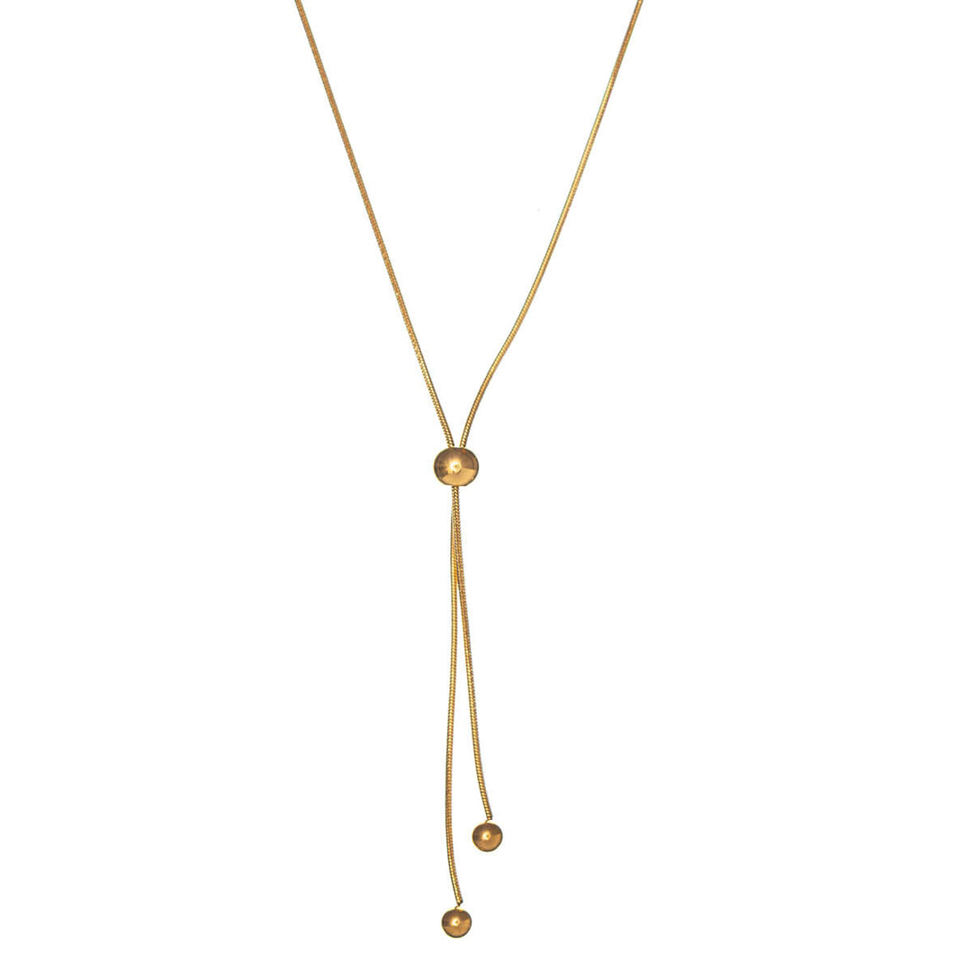 Adjustable Y-shaped necklace with beads (Steel 316L)