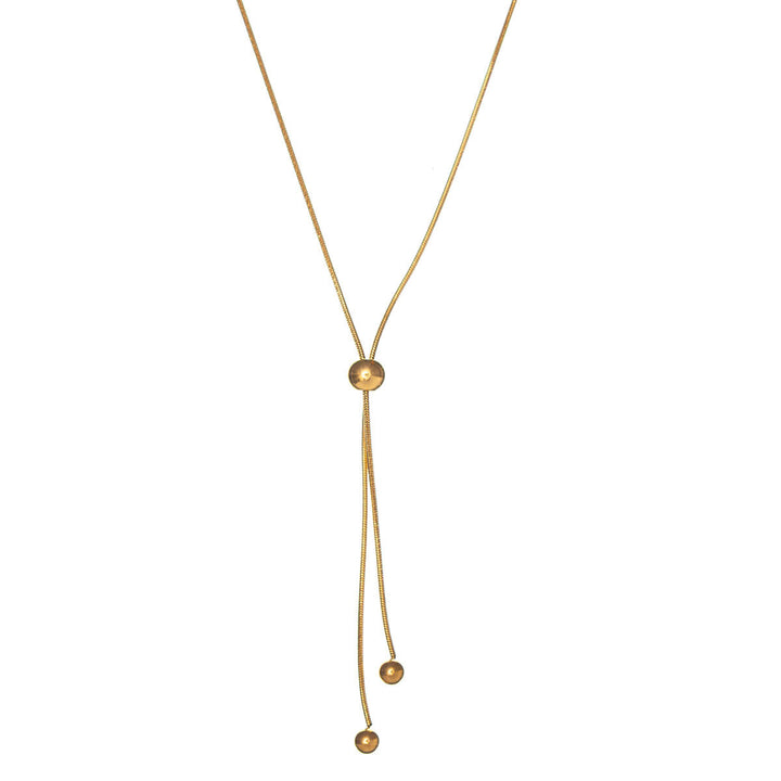 Adjustable Y-shaped necklace with beads (Steel 316L)