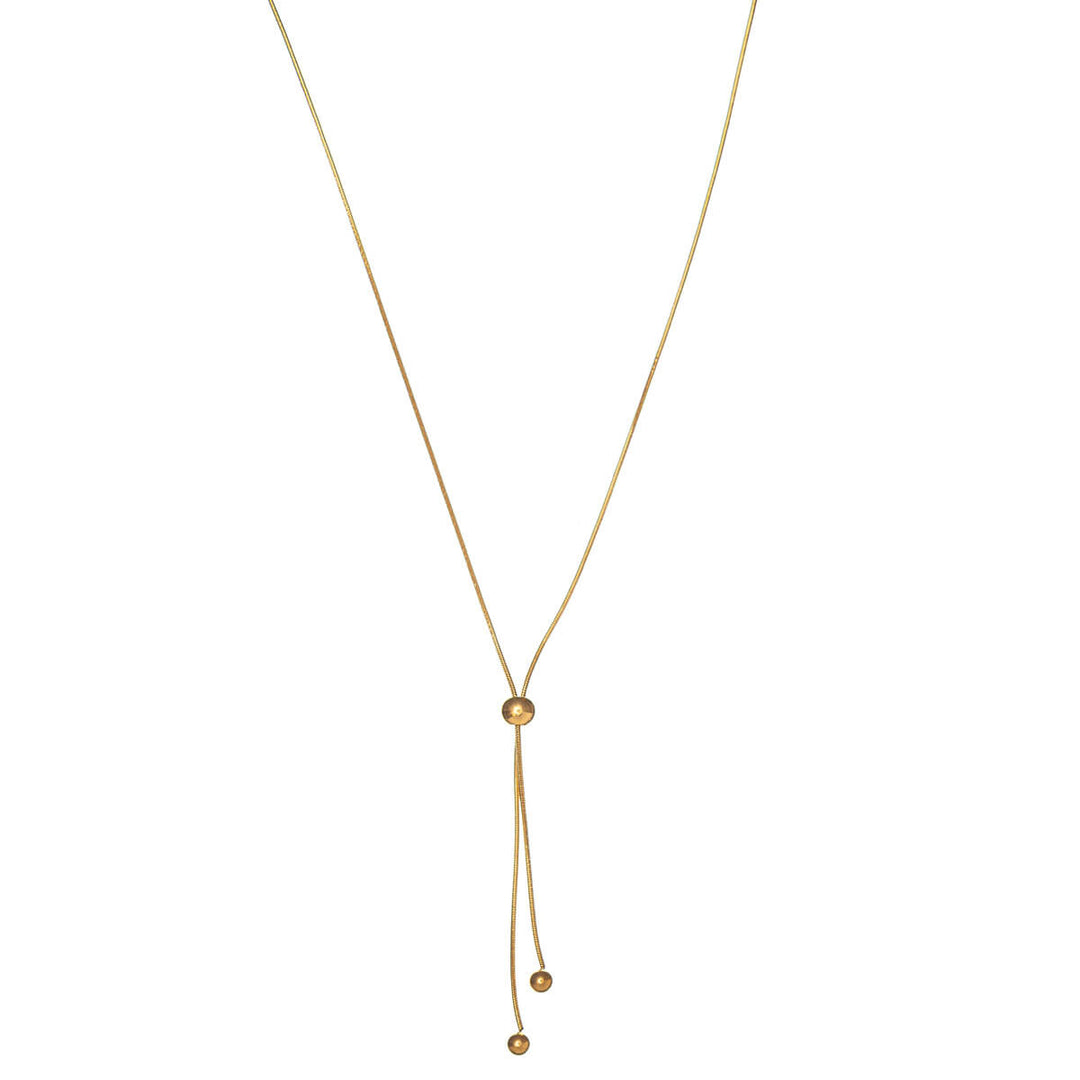 Adjustable Y-shaped necklace with beads (Steel 316L)