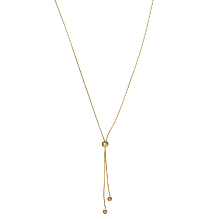 Adjustable Y-shaped necklace with beads (Steel 316L)