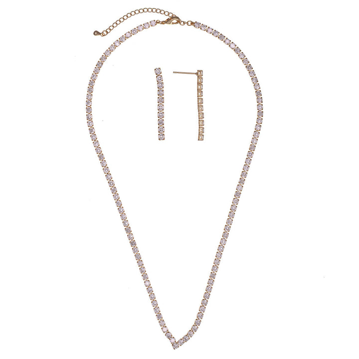 Zirconia party necklace riviera & earrings