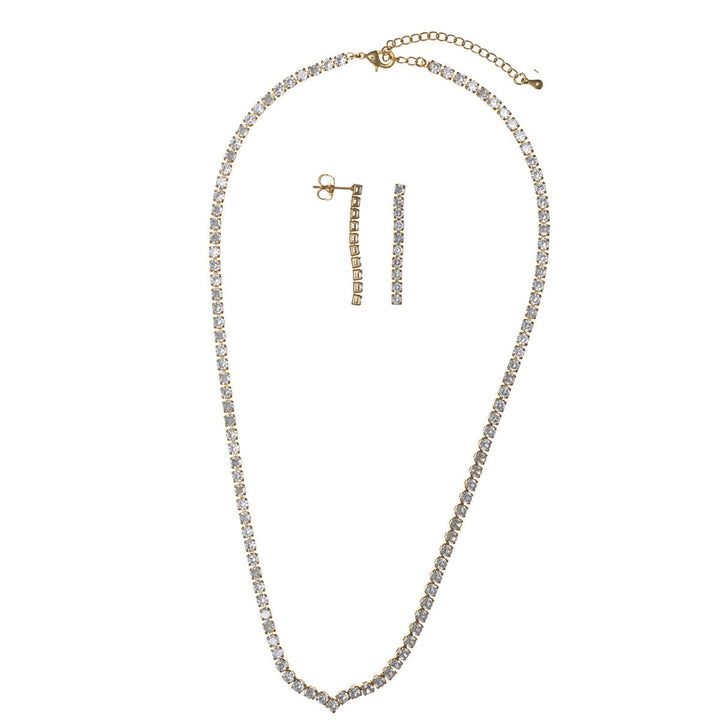 Zirconia party necklace riviera & earrings