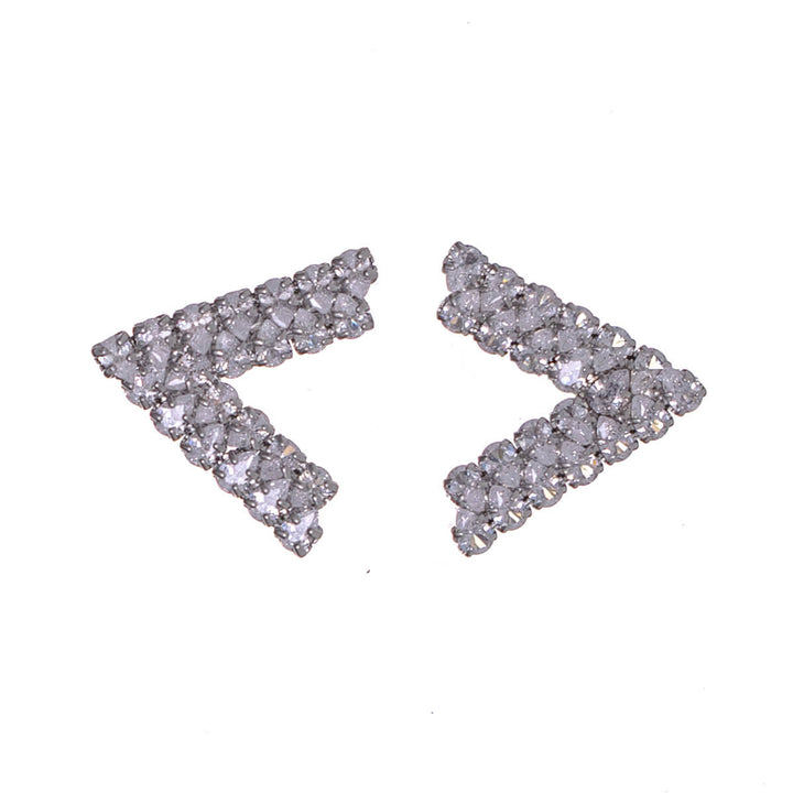 Zirconia party necklace, V-shape & earrings