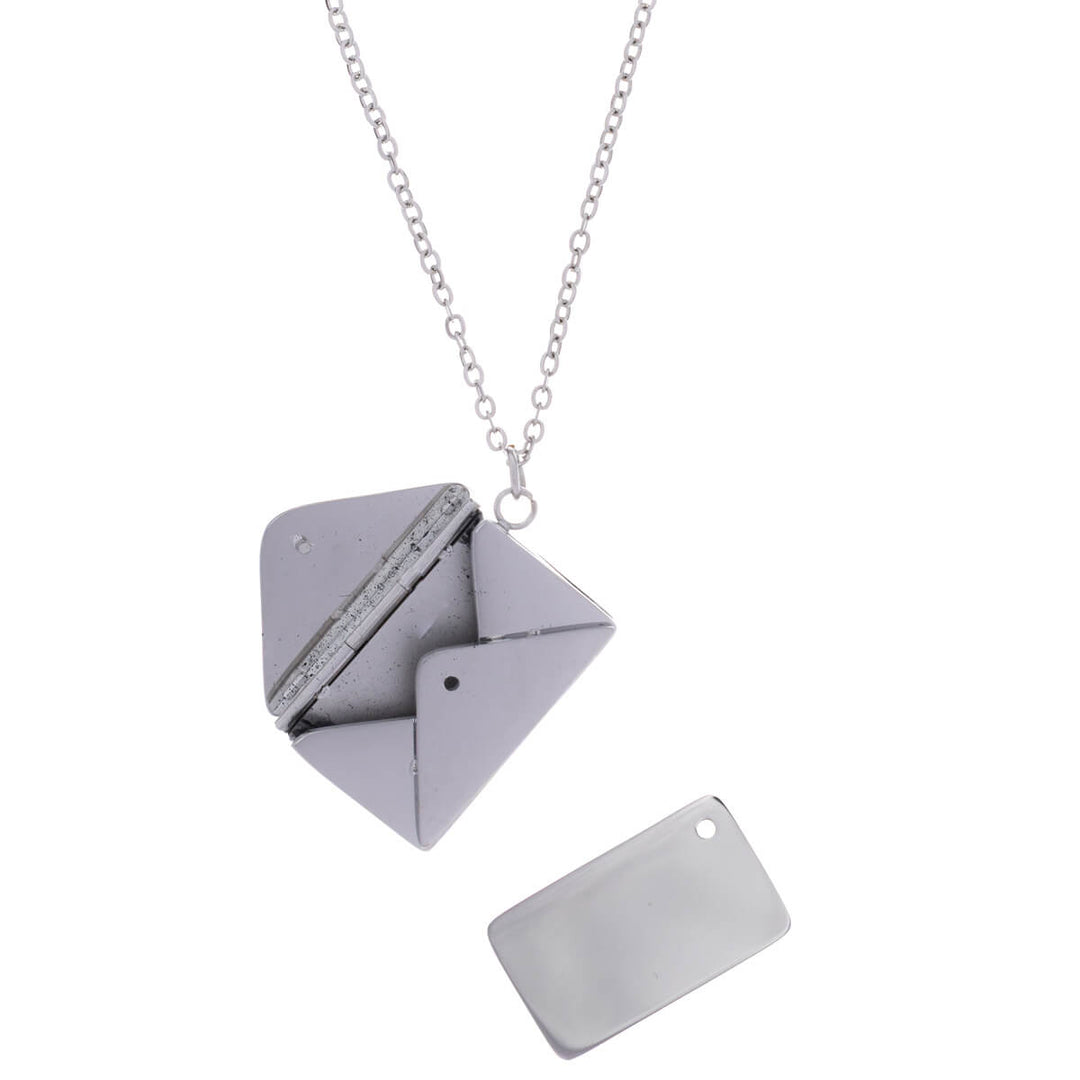 Openable envelope pendant necklace (316L steel)