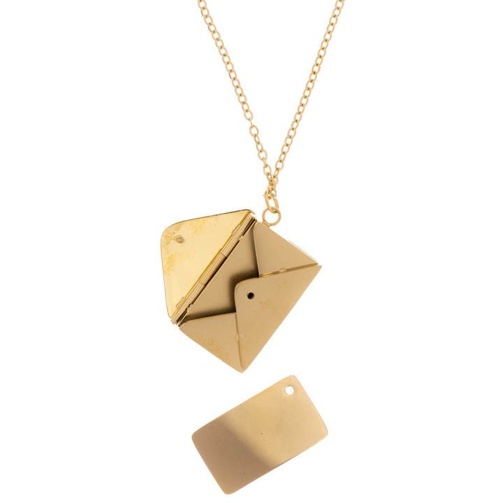 Openable envelope pendant necklace (316L steel)