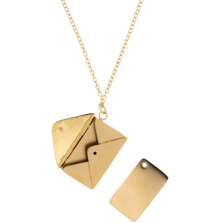 Openable envelope pendant necklace (316L steel)