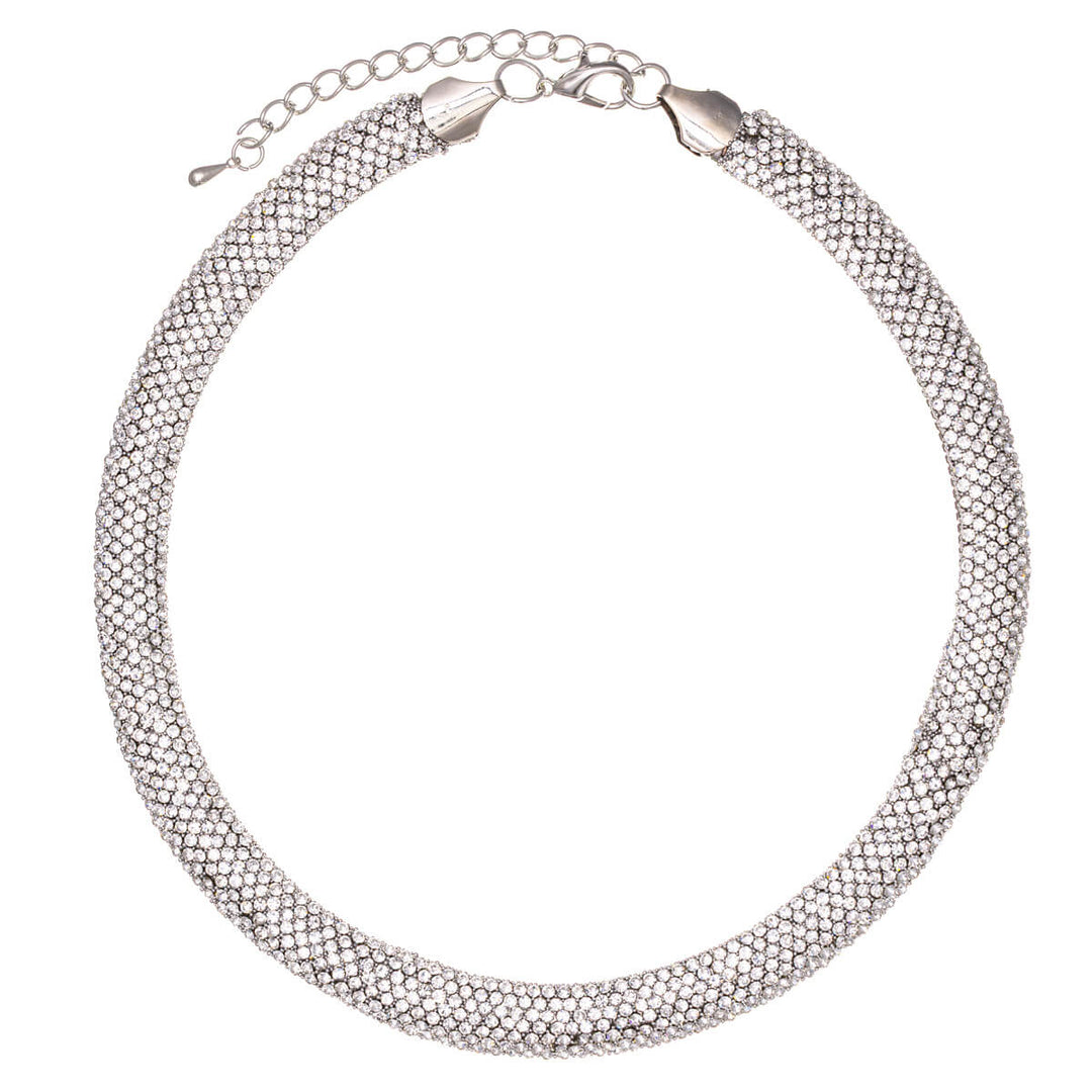Rhinestone party necklace collar