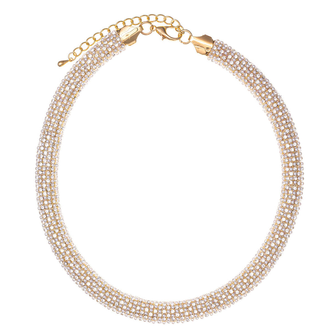 Rhinestone party necklace collar