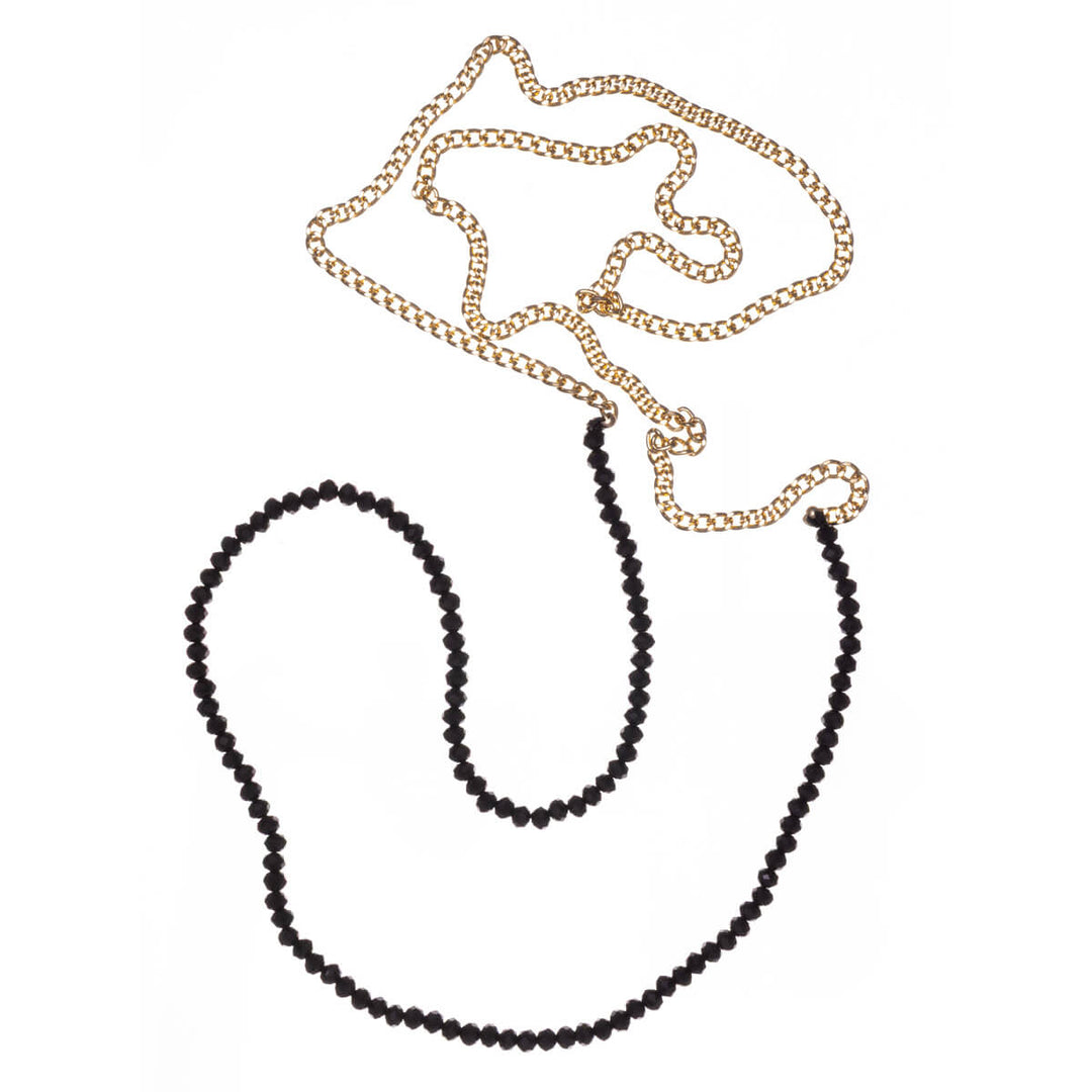 Long beaded necklaces with beveled ends, 96 cm