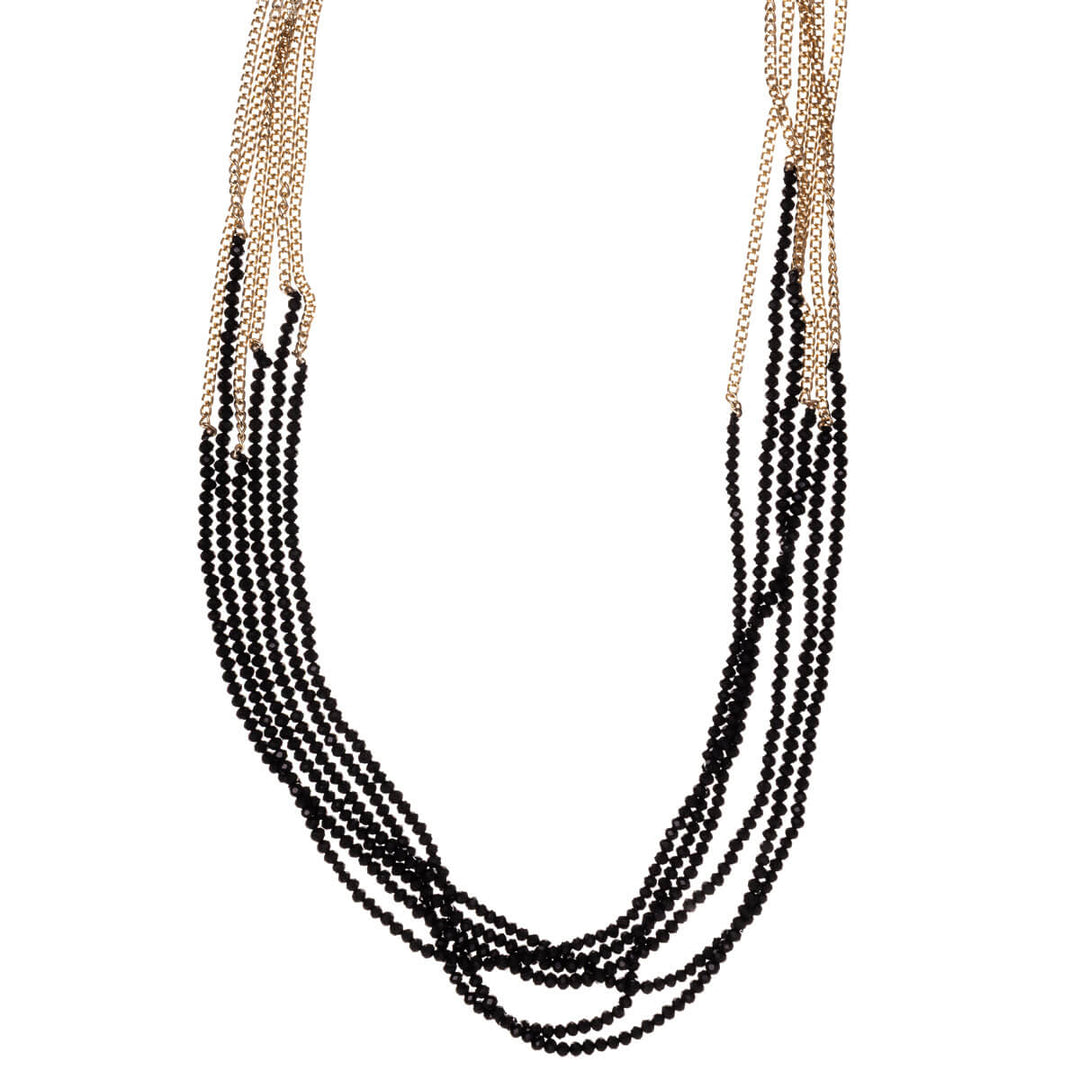 Long beaded necklaces with beveled ends, 96 cm