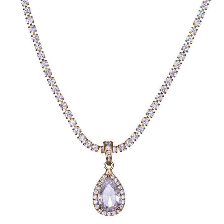 Teardrop zirconia necklace