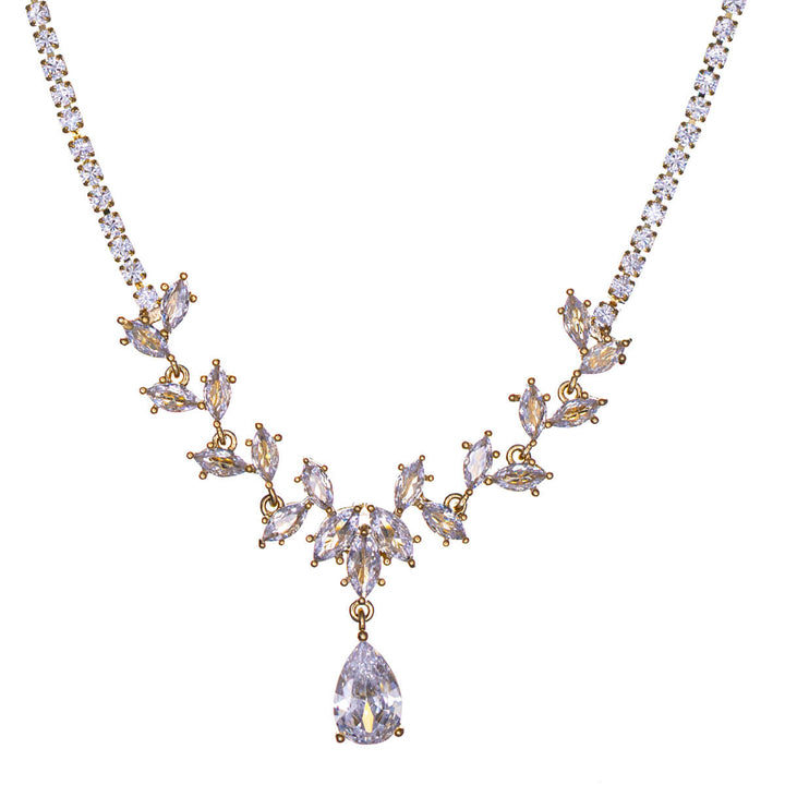 Vine-like zirconia necklace