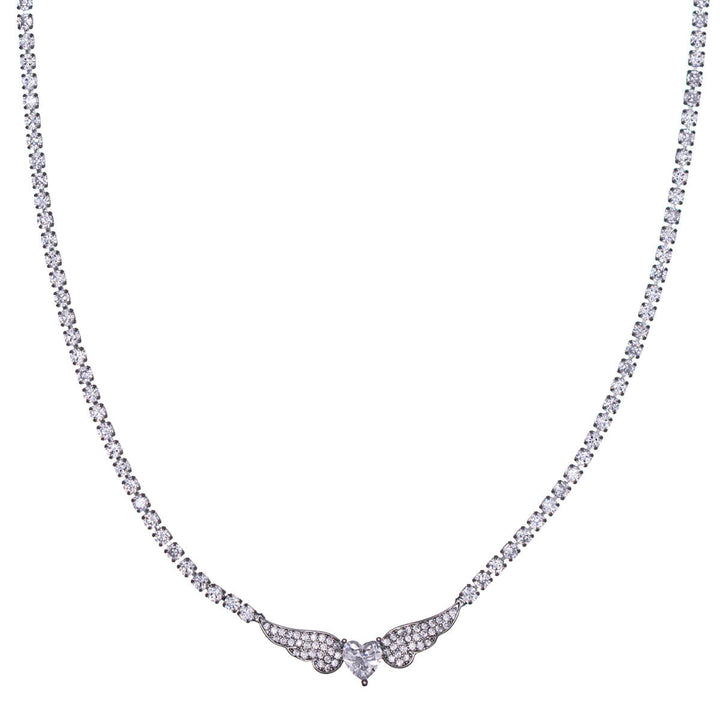 Heart-shaped zirconia necklace