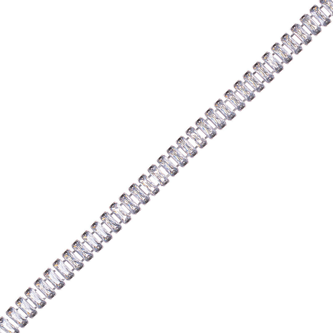 Wide baguette zirconia necklace