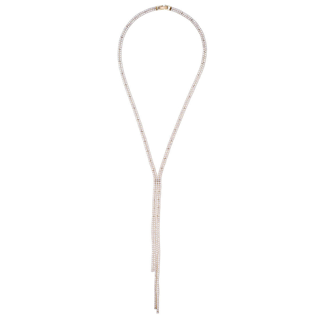 Double-row Y-shaped zirconia necklace