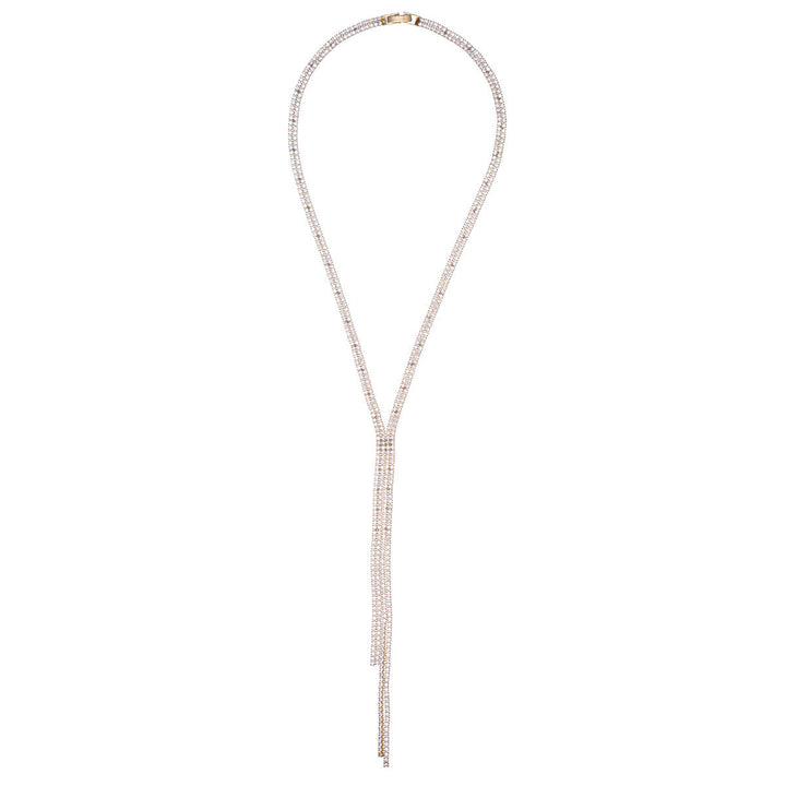 Double-row Y-shaped zirconia necklace