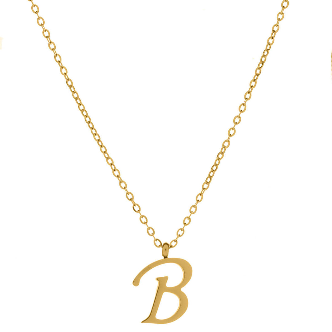 Gold letter necklace calligraphy letter – 18k surgical steel (316L)