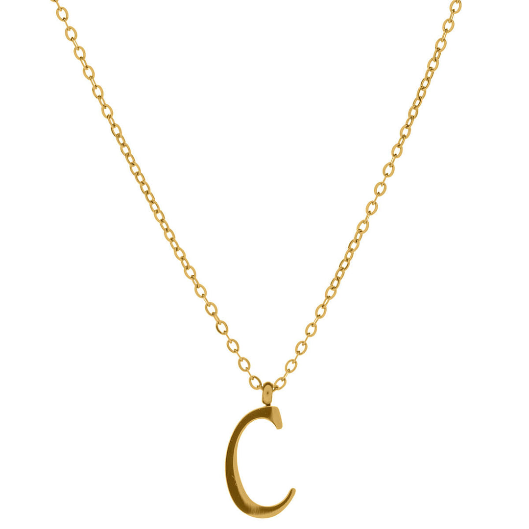 Gold letter necklace calligraphy letter – 18k surgical steel (316L)