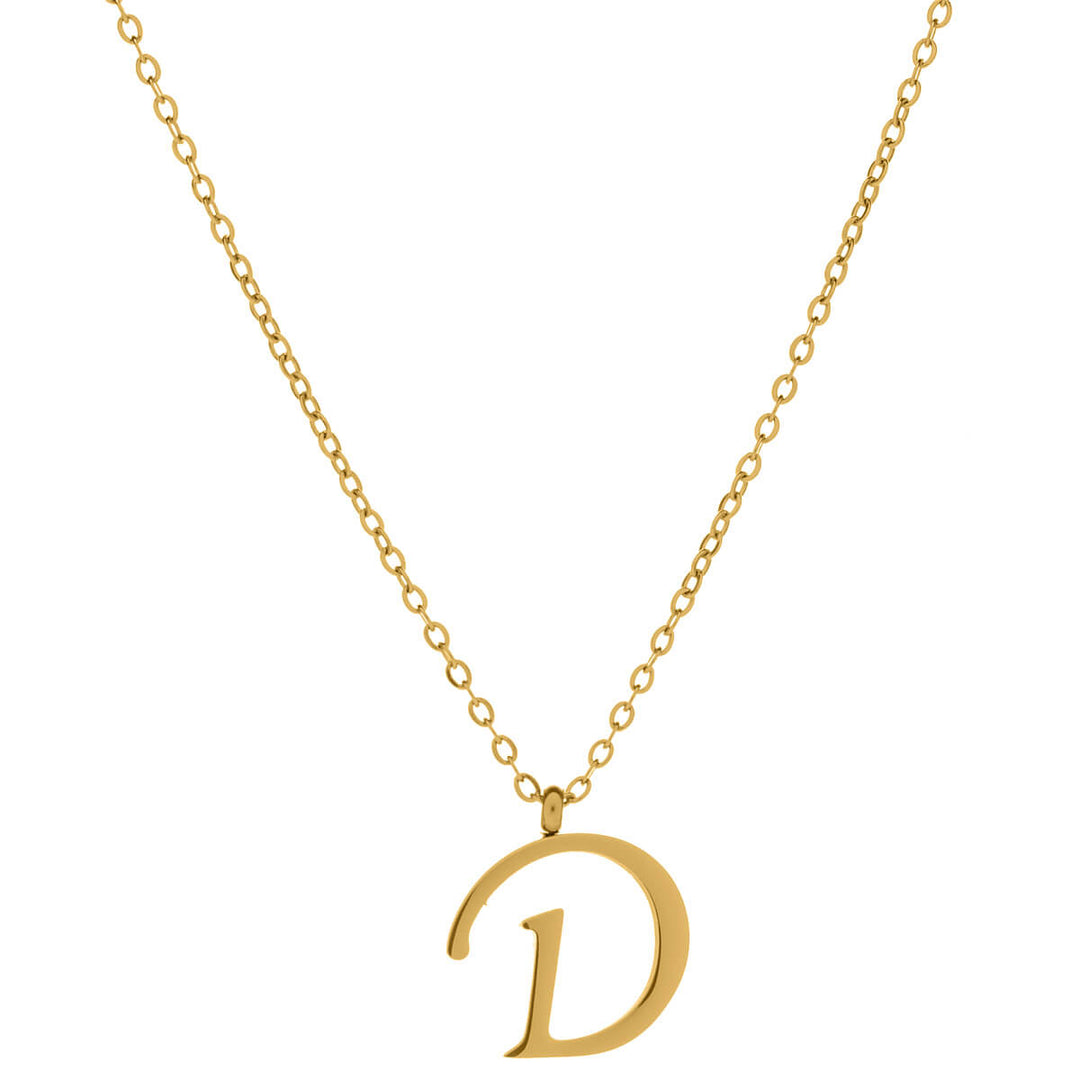 Gold letter necklace calligraphy letter – 18k surgical steel (316L)