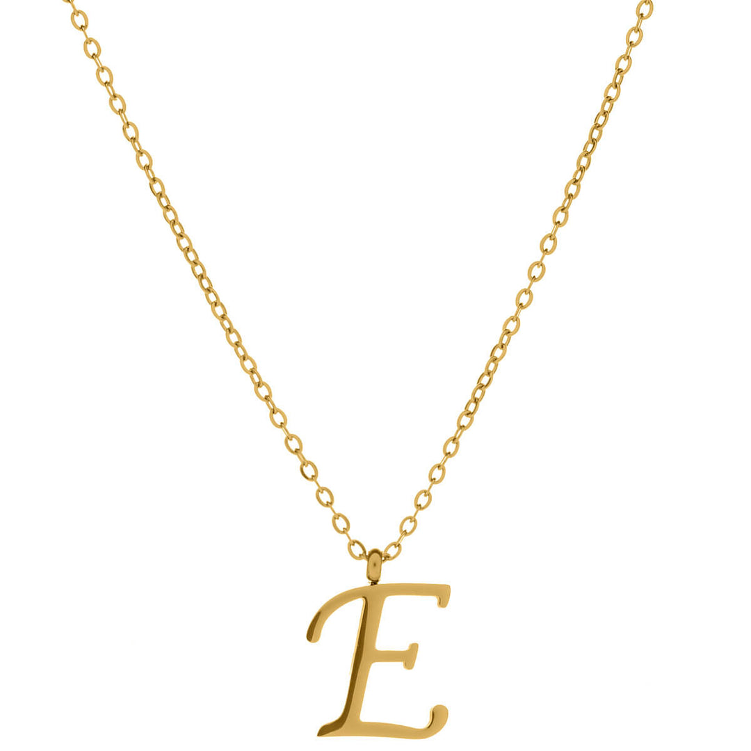 Gold letter necklace calligraphy letter – 18k surgical steel (316L)