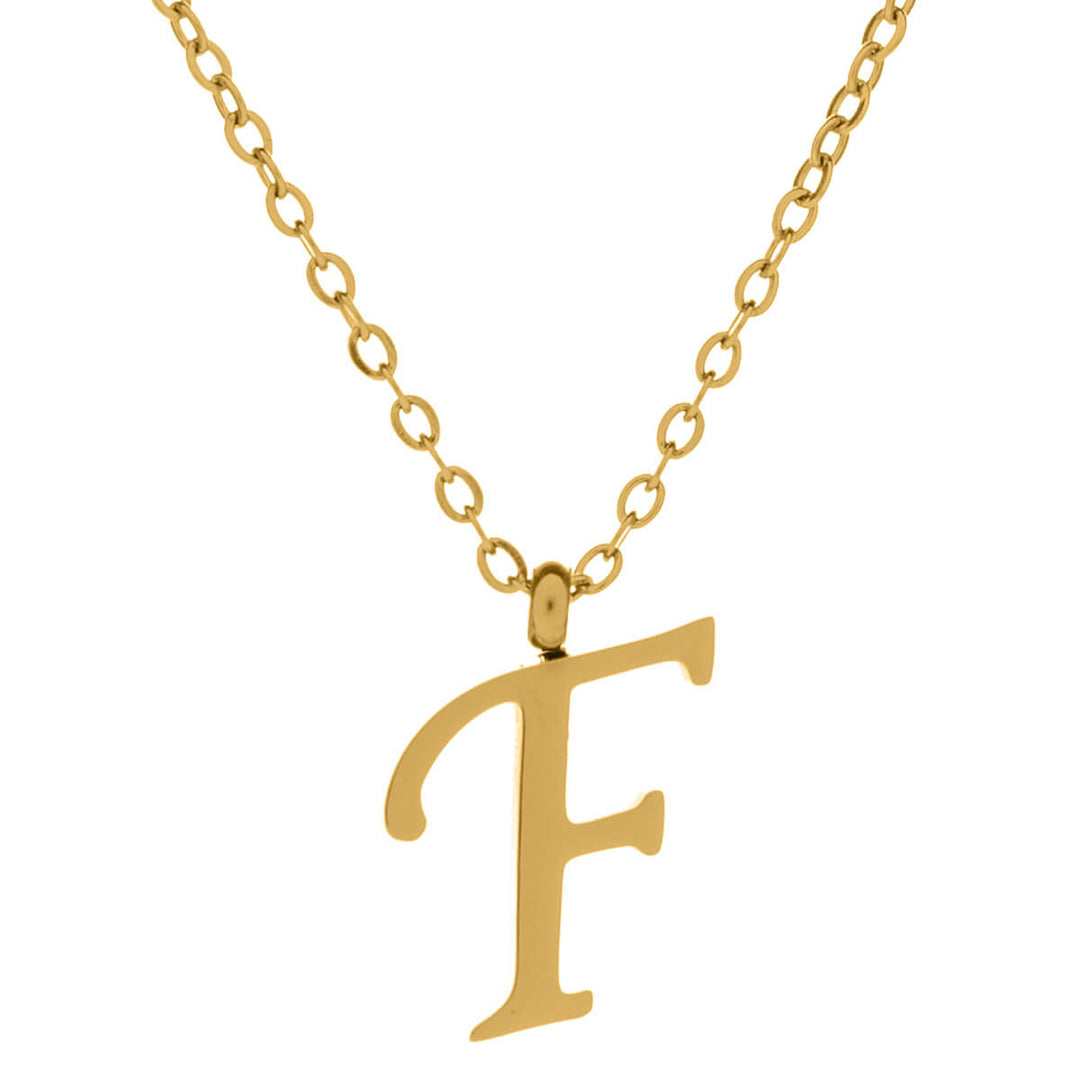 Gold letter necklace calligraphy letter – 18k surgical steel (316L)