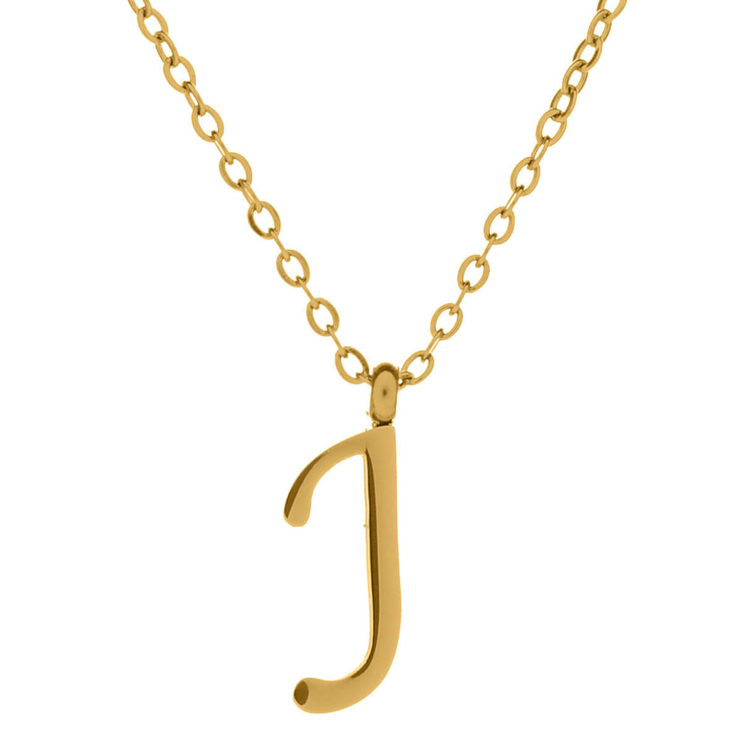 Gold letter necklace calligraphy letter – 18k surgical steel (316L)