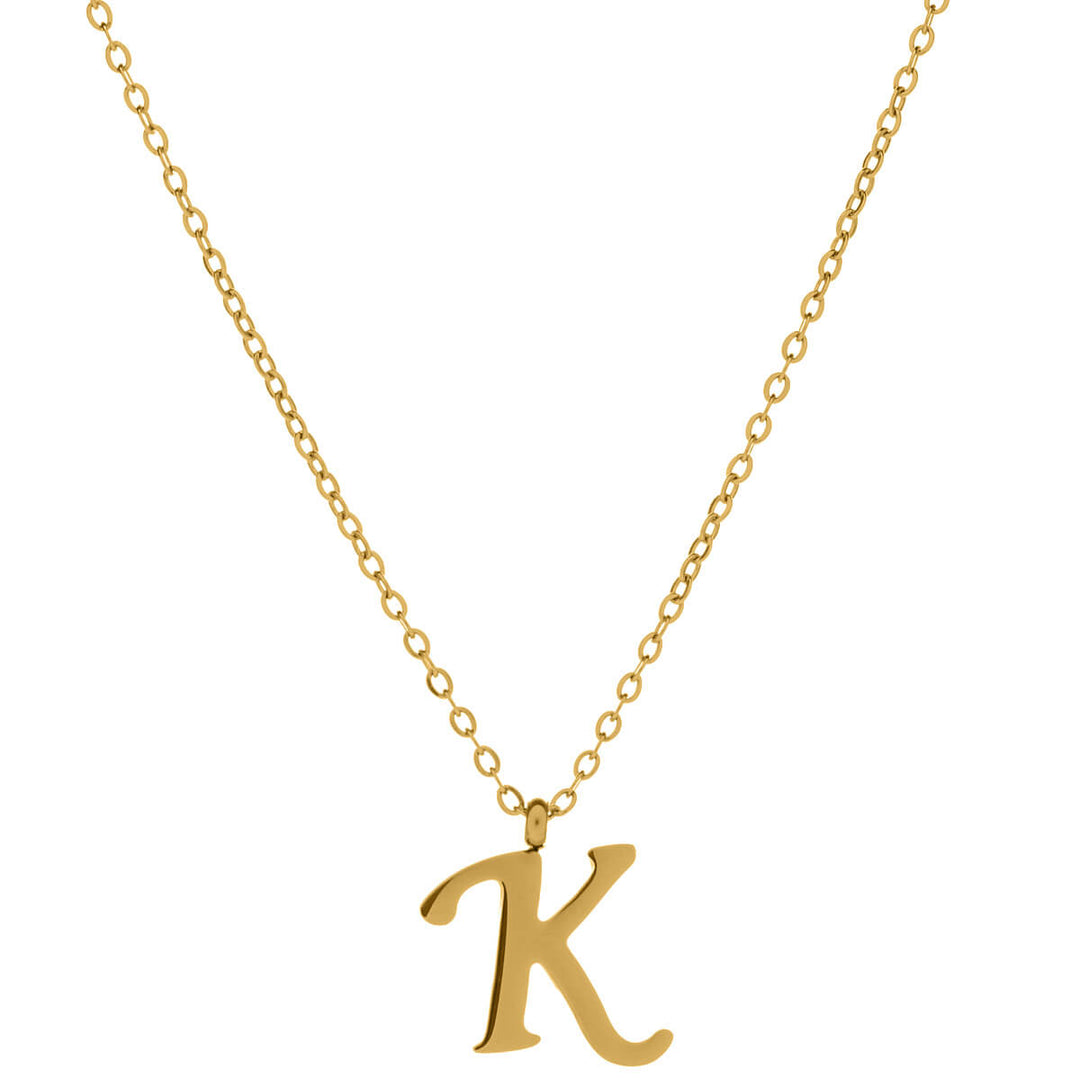 Gold letter necklace calligraphy letter – 18k surgical steel (316L)