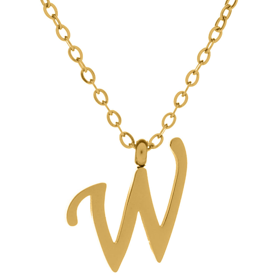 Gold letter necklace calligraphy letter – 18k surgical steel (316L)
