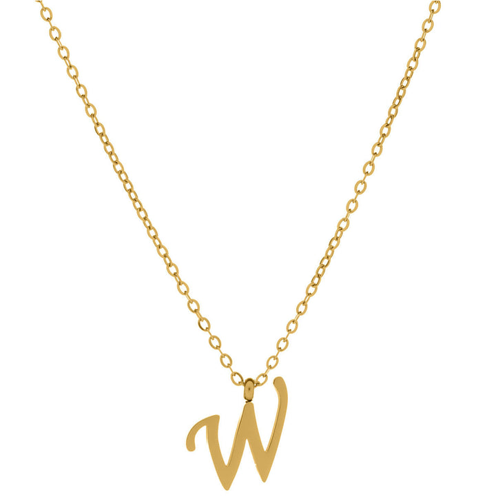 Gold letter necklace calligraphy letter – 18k surgical steel (316L)
