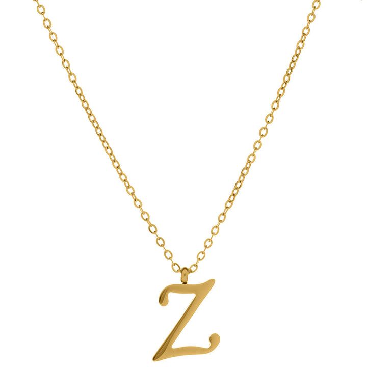 Gold letter necklace calligraphy letter – 18k surgical steel (316L)