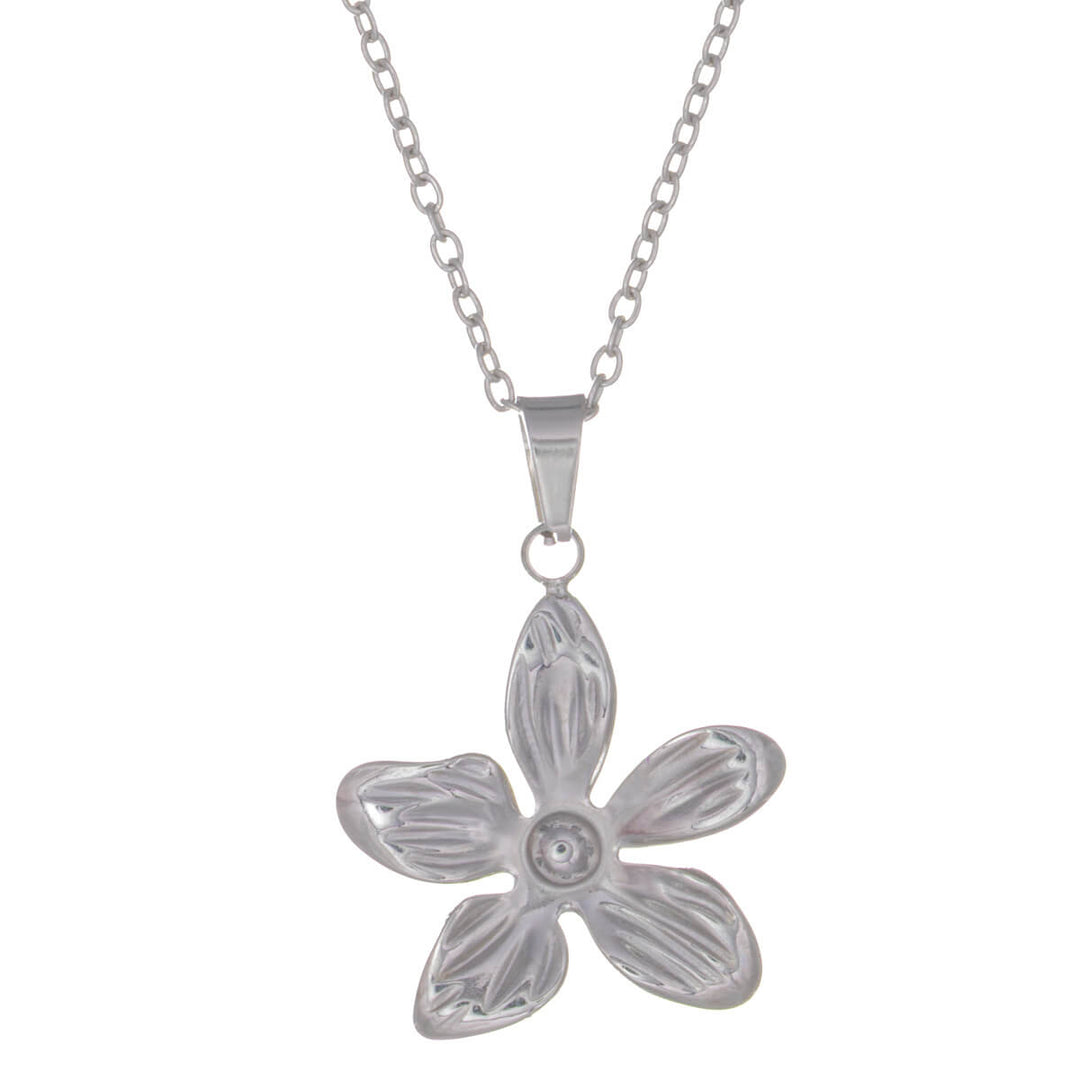 Women's flower pendant necklace – delicate stainless steel necklace (316L)
