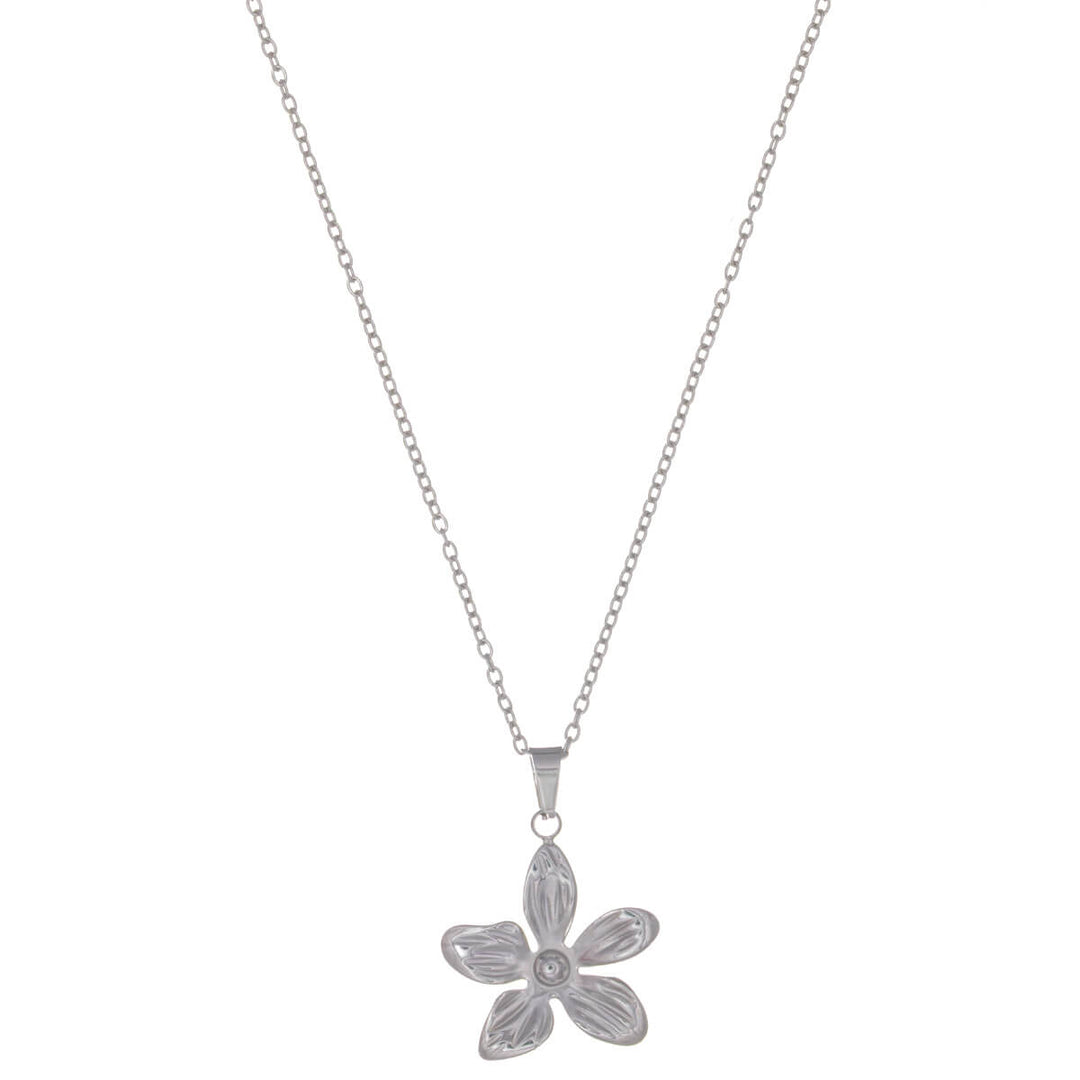 Women's flower pendant necklace – delicate stainless steel necklace (316L)