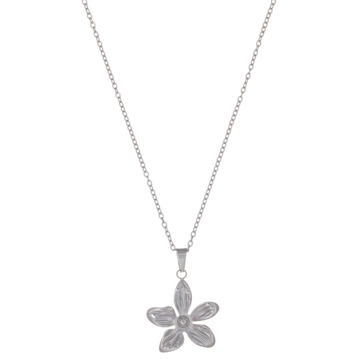Women's flower pendant necklace – delicate stainless steel necklace (316L)