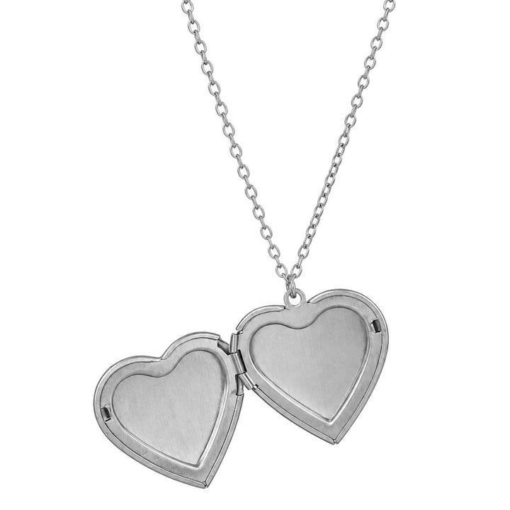 Steel Heart Medallion Pendant Necklace (316L Stainless Steel)