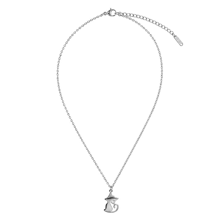 Cat Necklace with Stone Pendant (316L Stainless Steel)