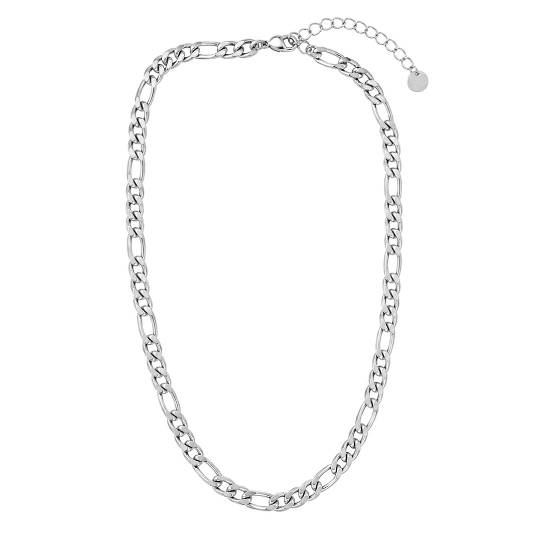 Short Steel Figaro Necklace, 40 cm + 5 cm (316L Steel)